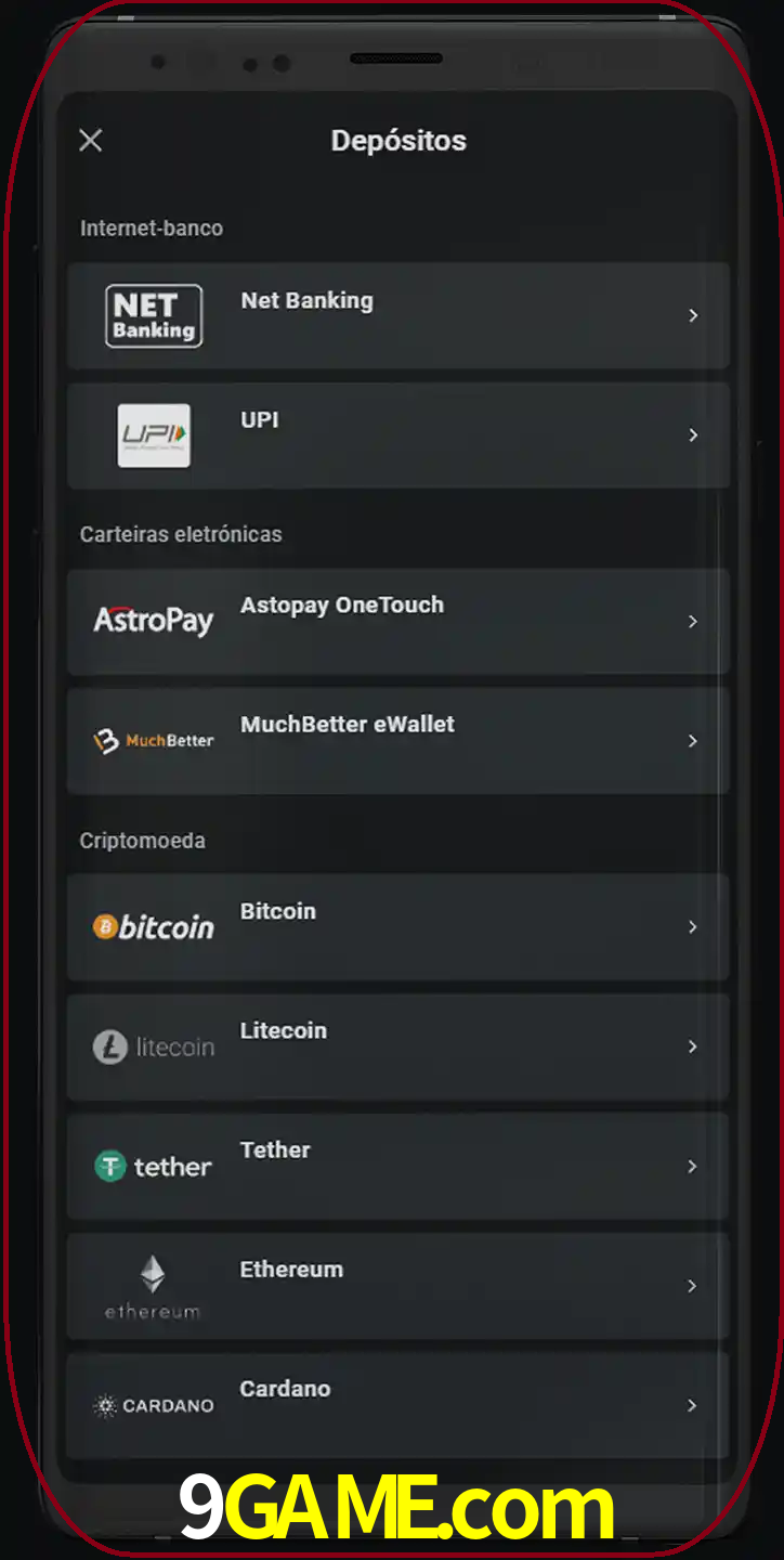 Você pode usar métodos alternativos de depósito.