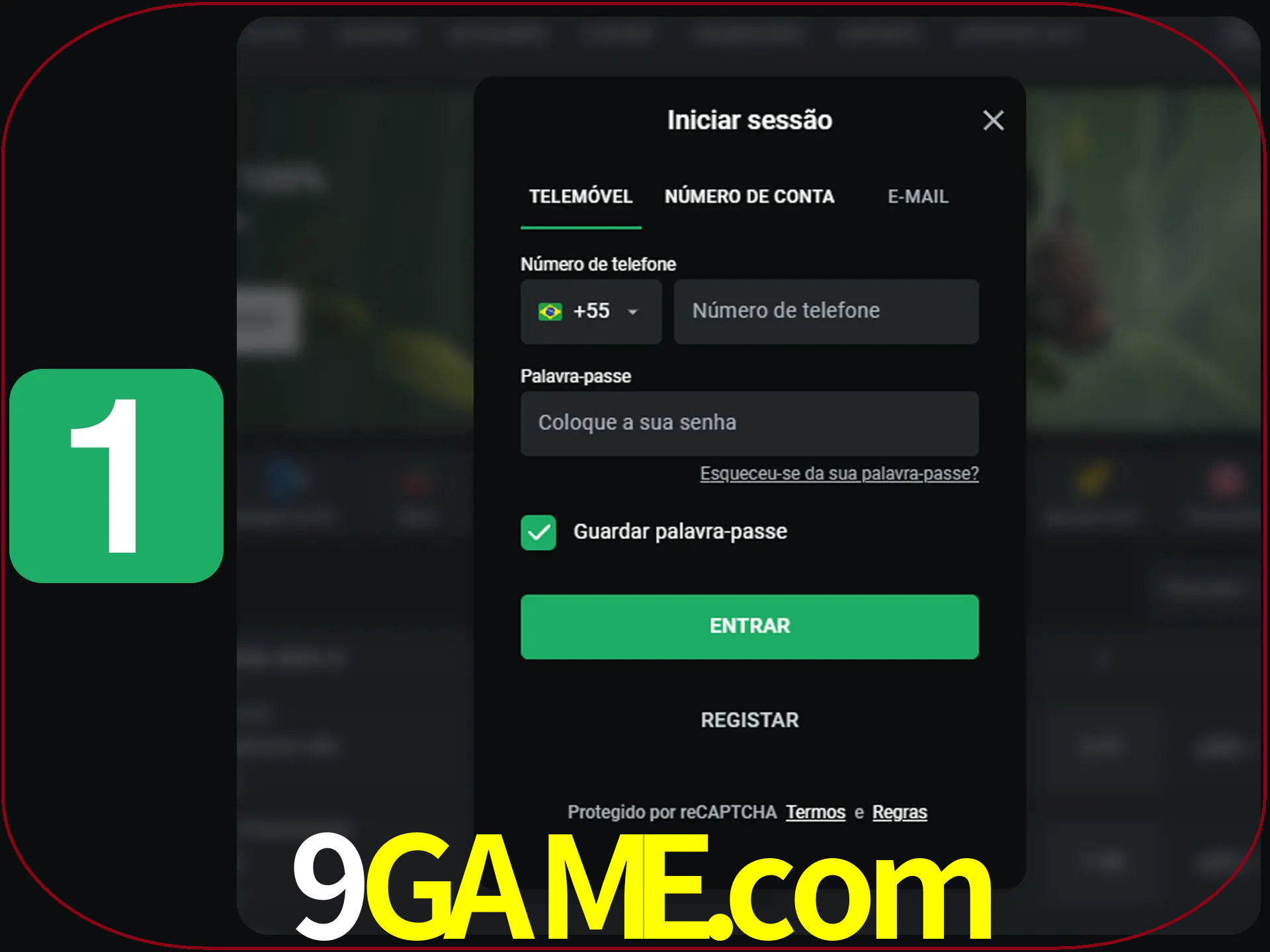 Clique no botão Entrar.
